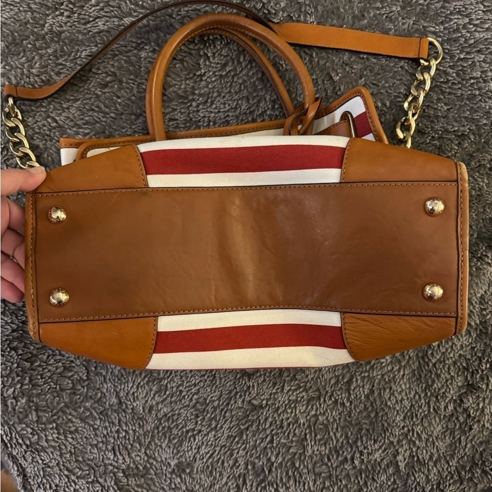 MICHAEL KORS Red and White Striped Hamilton Bag - Picture 6 of 16